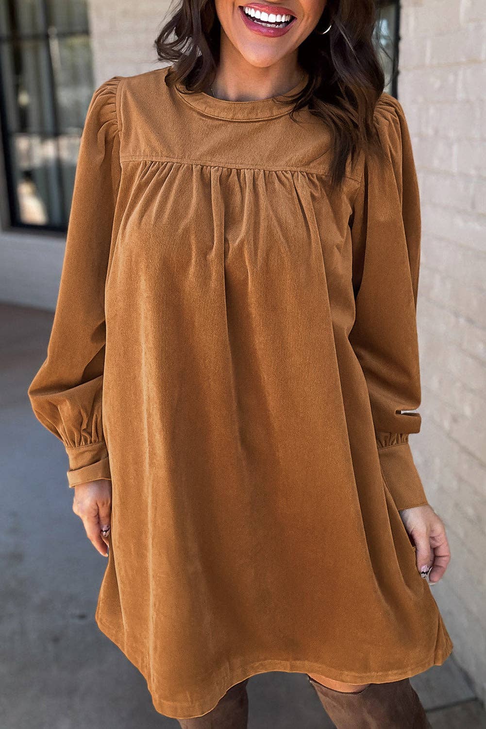 Corduroy Desert Gold Dress