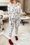 Holly Thermal Top and Pants Lounge Set: White / L