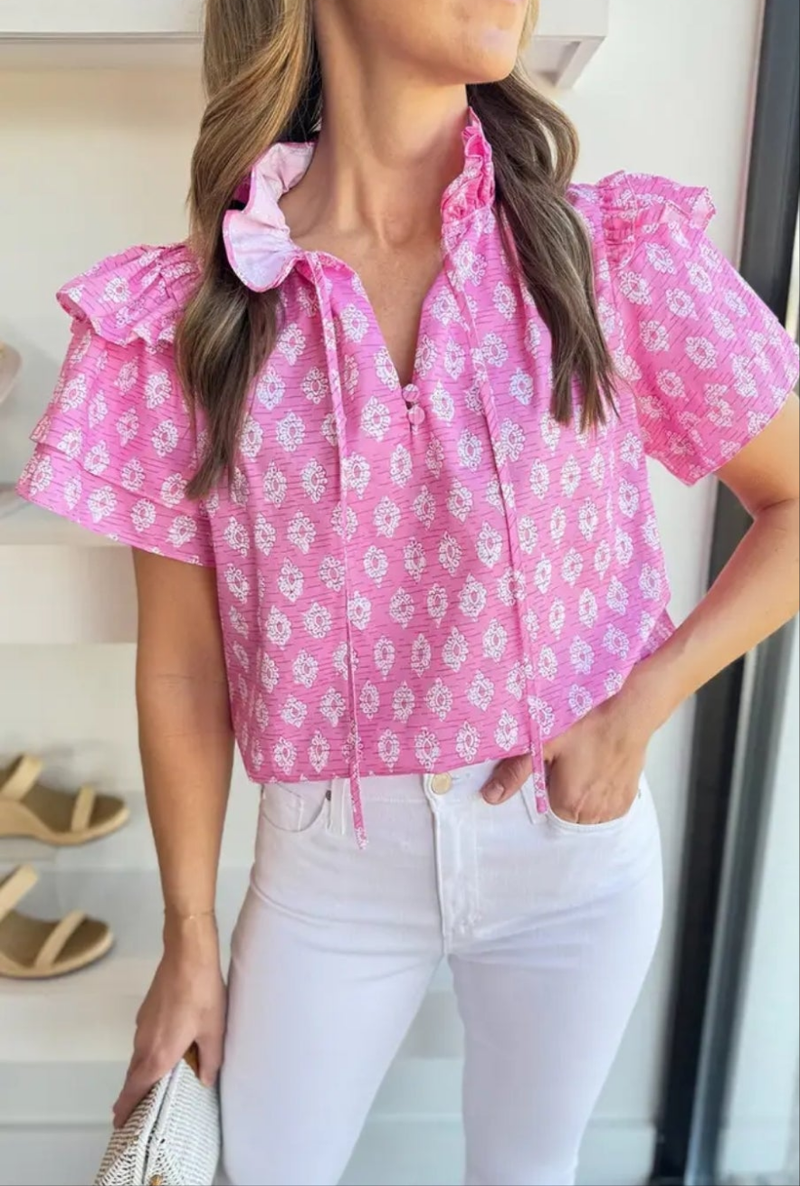 Fun in Floral Blouse