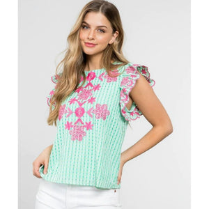 Caroline Gingham Top by THML