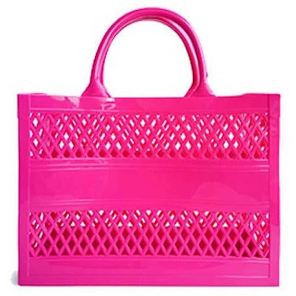 Sea Breeze Jelly Tote in Hot Pink